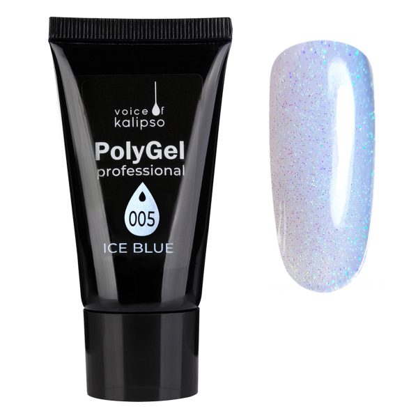 Полигель прозрачный с шиммером ICE BLUE №005, 30 мл