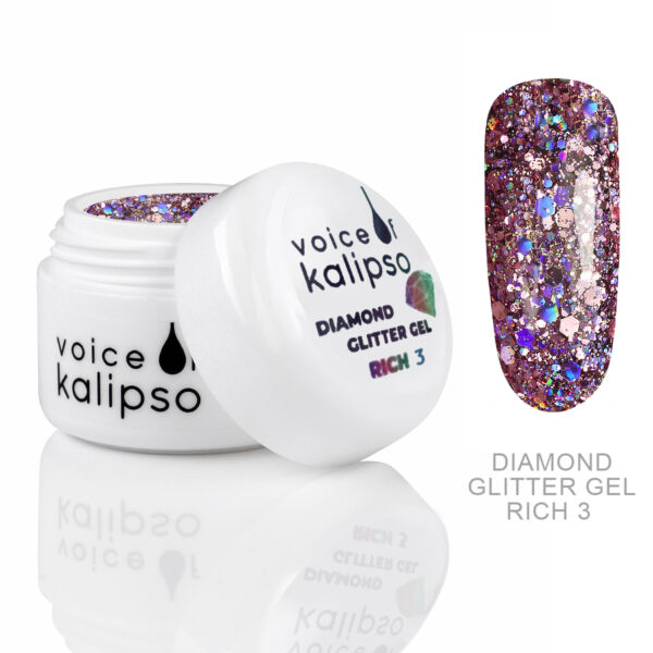 Глиттер-гель Diamond  Glitter Gel Rich 3 Voice of Kalipso