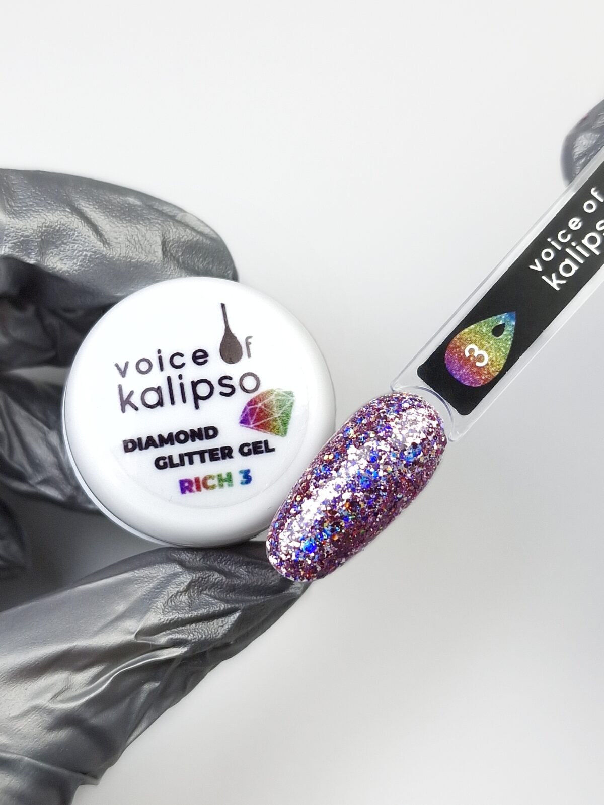 Глиттер-гель Diamond  Glitter Gel Rich 3 Voice of Kalipso