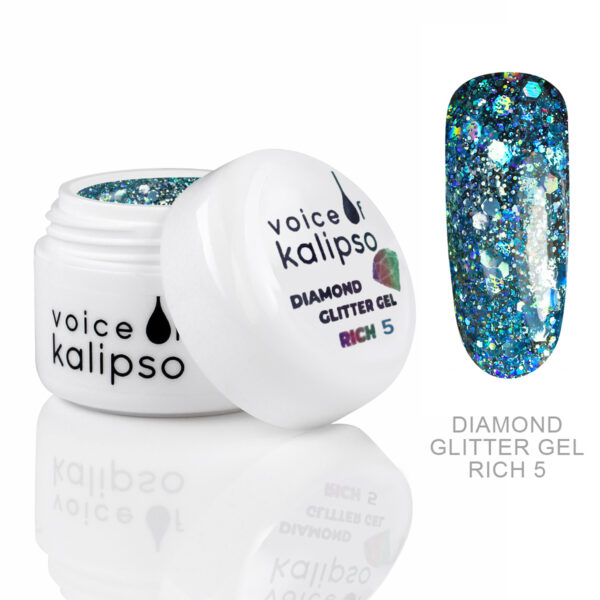 Глиттер-гель Diamond  Glitter Gel Rich 5 Voice of Kalipso