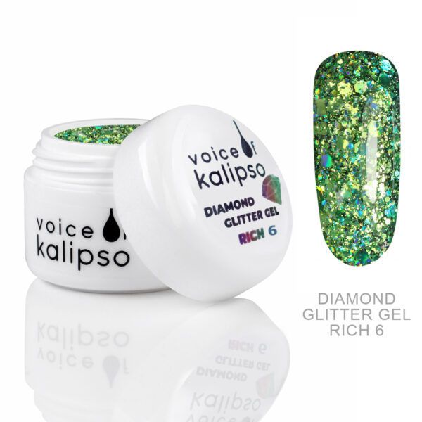 Глиттер-гель Diamond  Glitter Gel Rich 6 Voice of Kalipso
