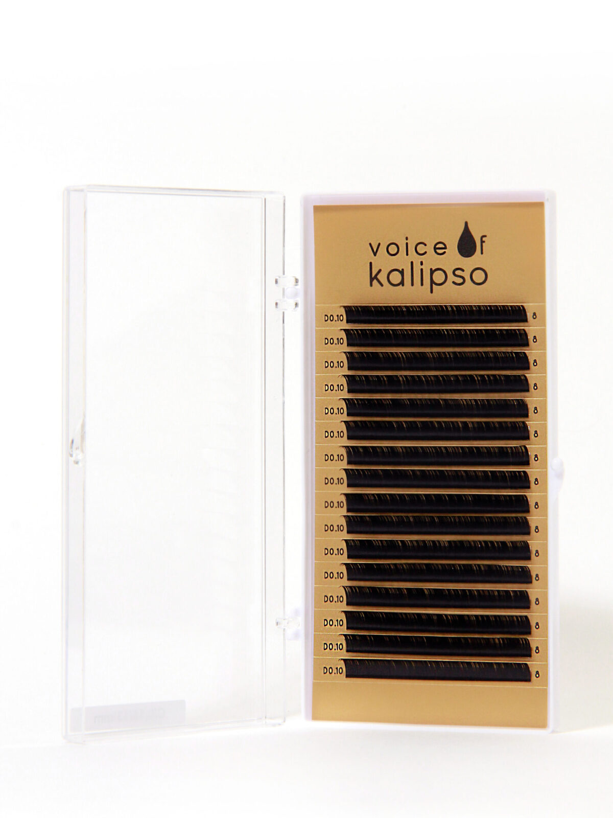 Ресницы для наращивания Voice of Kalipso черные 0,10/ D /8мм (16 линий)