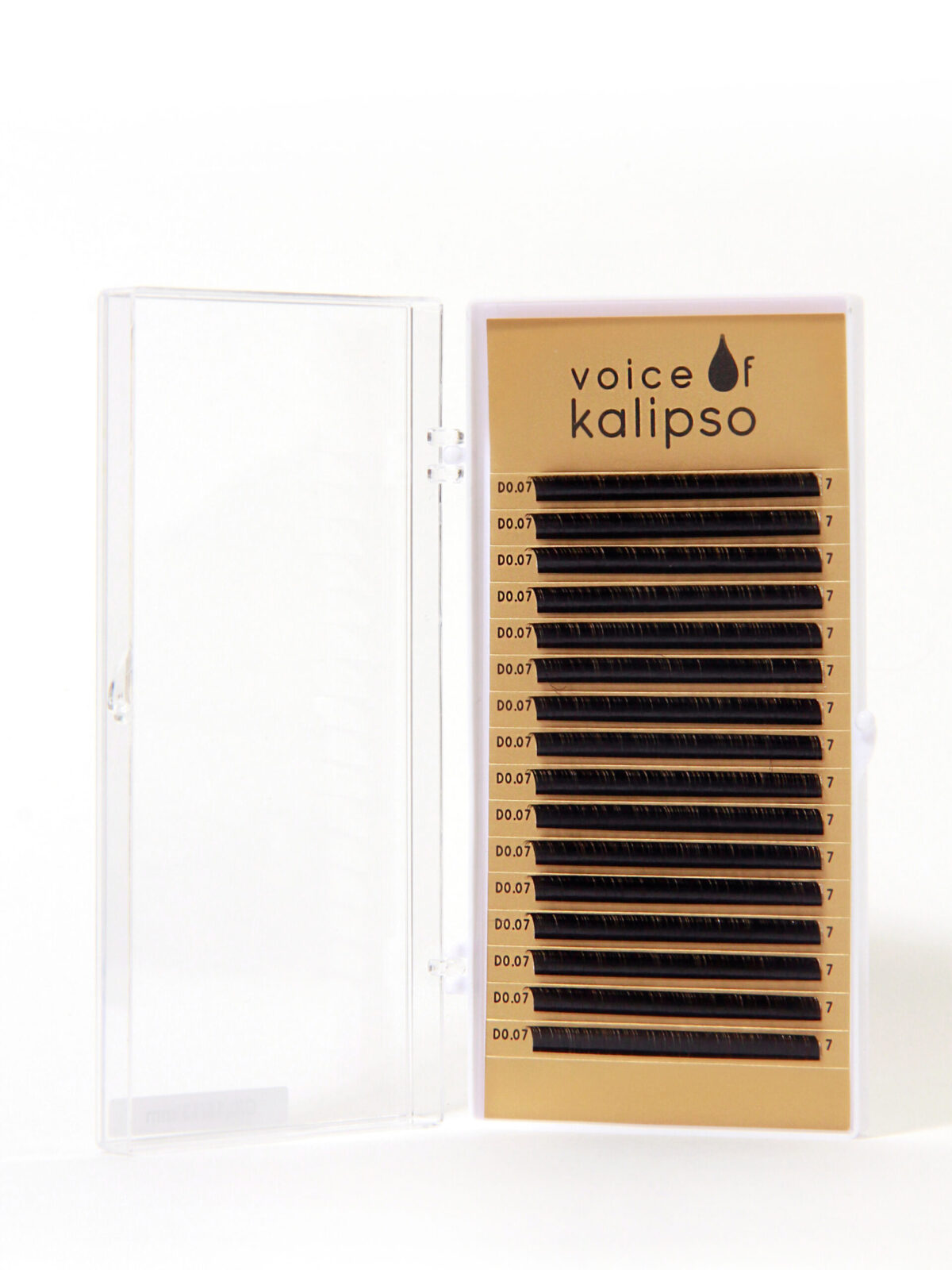 Ресницы для наращивания Voice of Kalipso черные 0,07 / D / 7мм (16 линий)