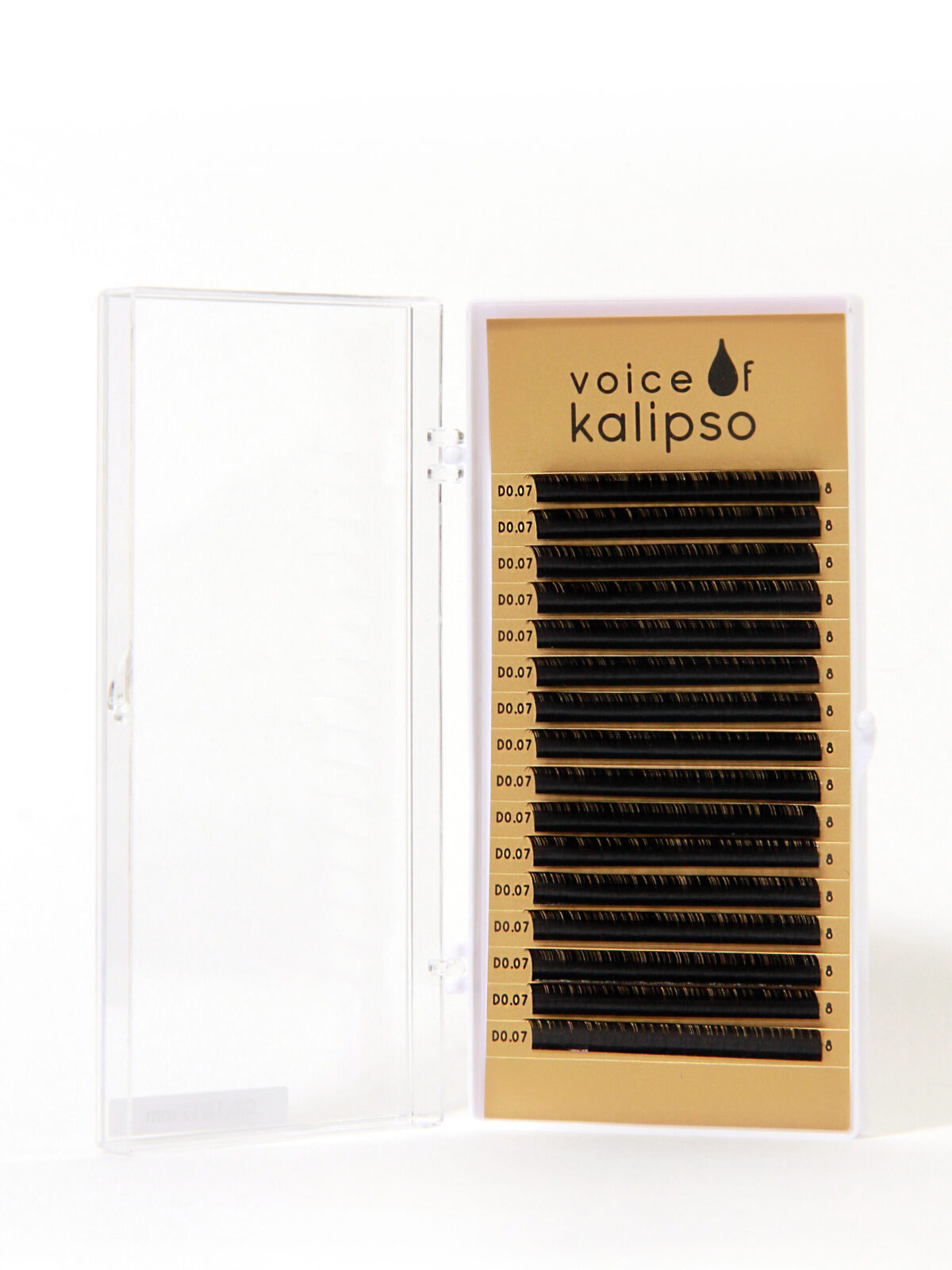 Ресницы для наращивания Voice of Kalipso черные 0,07 / D / 8мм (16 линий)