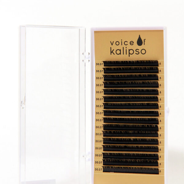Ресницы для наращивания Voice of Kalipso черные 0,07 / D / 8мм (16 линий)