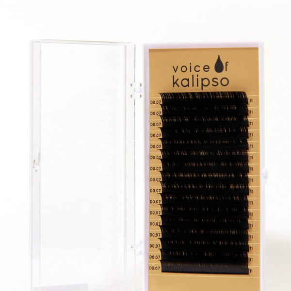 Ресницы для наращивания Voice of Kalipso черные 0,07 / D / 11мм (16 линий)