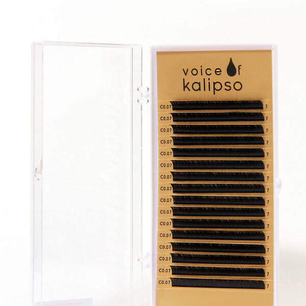 Ресницы для наращивания Voice of Kalipso черные 0,07 / С / 7мм (16 линий)