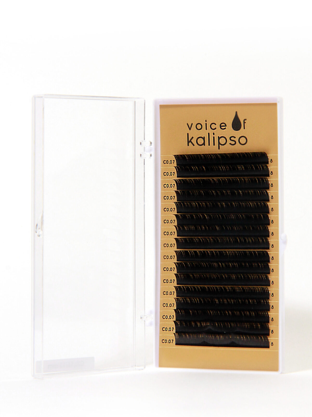 Ресницы для наращивания Voice of Kalipso черные 0,07 / С / 8мм (16 линий)