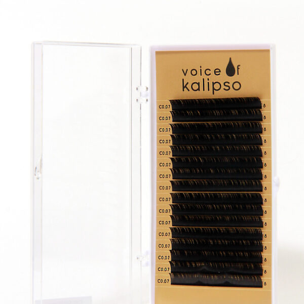 Ресницы для наращивания Voice of Kalipso черные 0,07 / С / 8мм (16 линий)