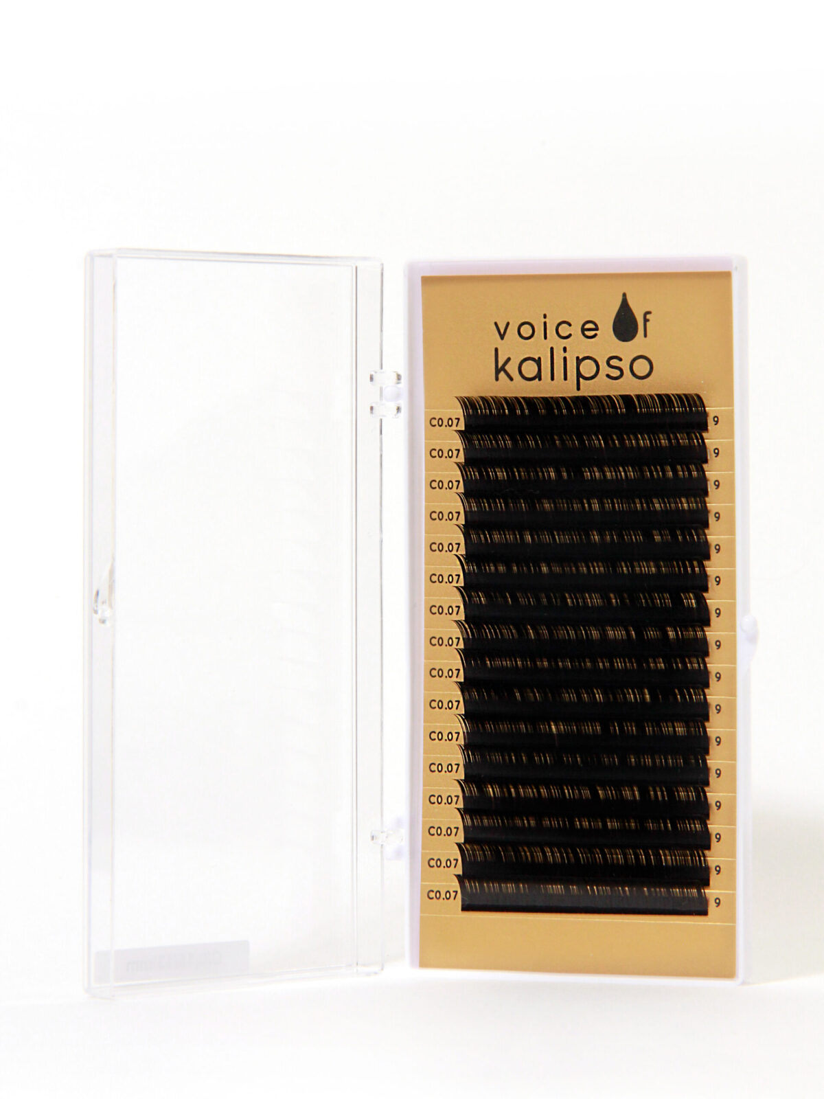 Ресницы для наращивания Voice of Kalipso черные 0,07 / С / 9мм (16 линий)
