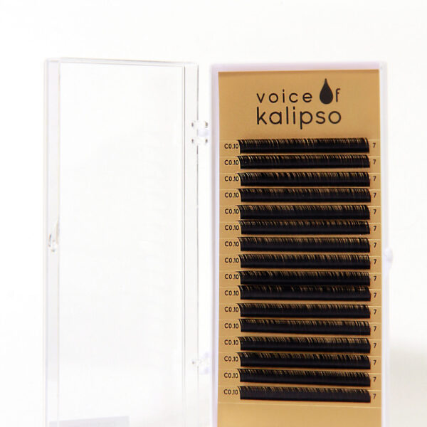 Ресницы для наращивания Voice of Kalipso черные 0,10 / С / 7мм (16 линий)