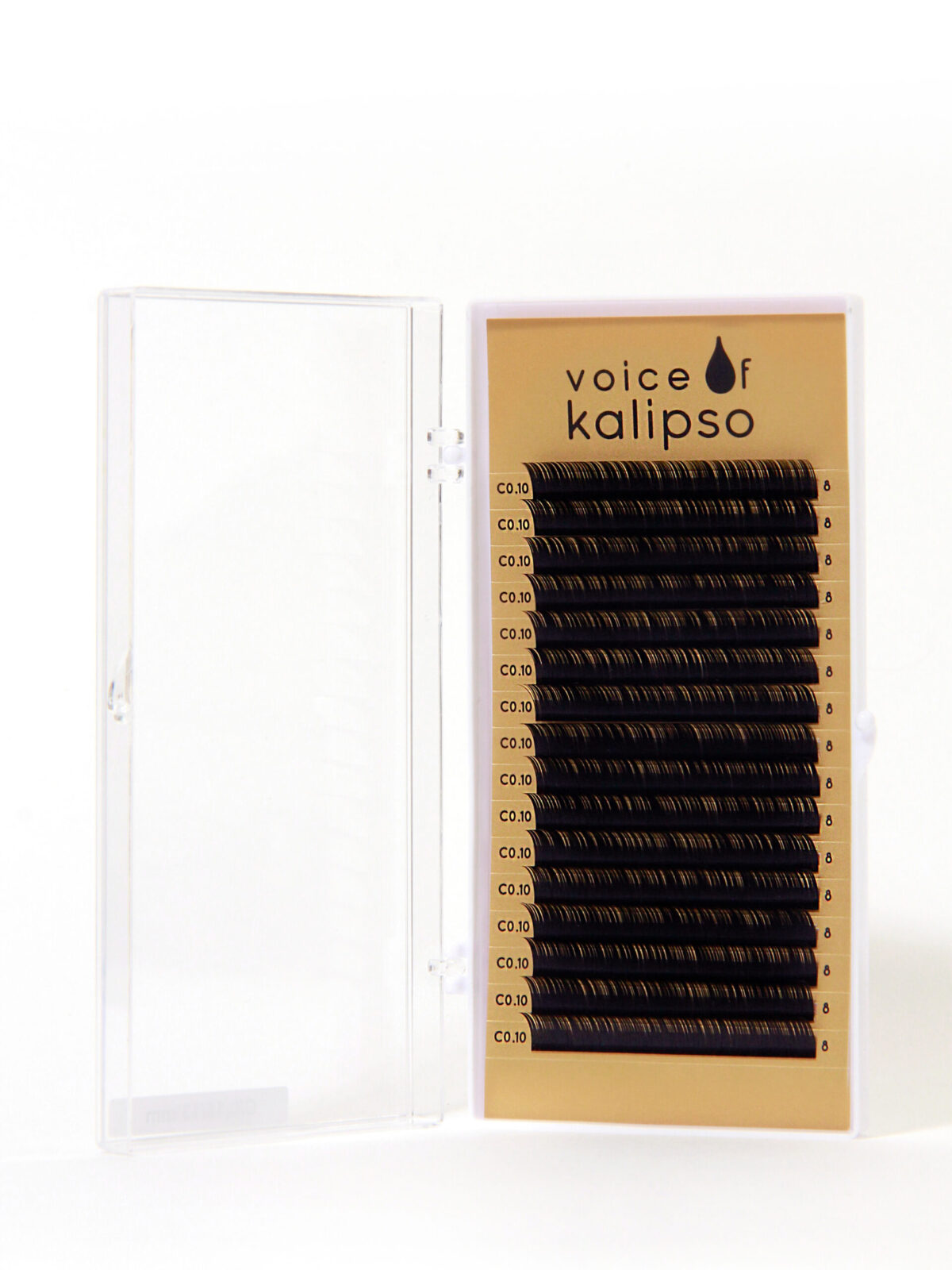 Ресницы для наращивания Voice of Kalipso черные 0,10 / С / 8мм (16 линий)