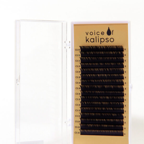 Ресницы для наращивания Voice of Kalipso черные 0,10 / С / 8мм (16 линий)