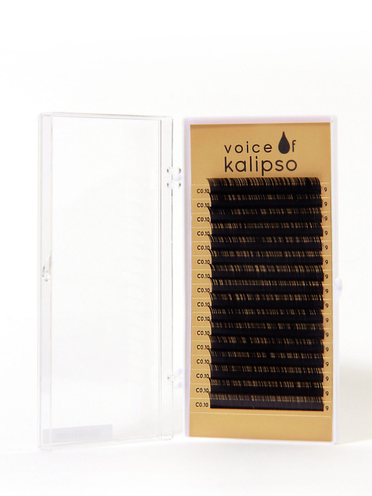 Ресницы для наращивания Voice of Kalipso черные 0,10 / С / 9мм (16 линий)