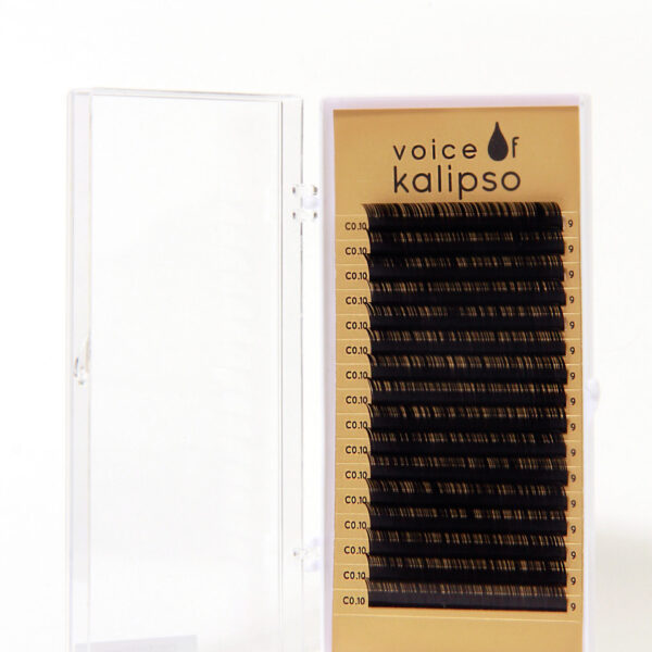 Ресницы для наращивания Voice of Kalipso черные 0,10 / С / 9мм (16 линий)
