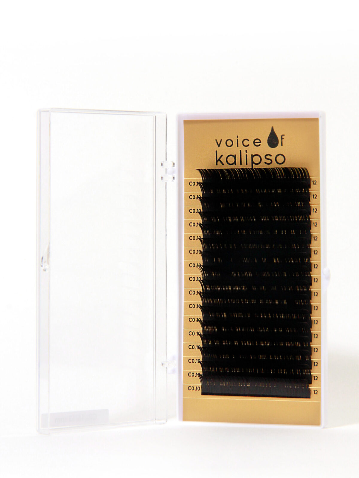 Ресницы для наращивания Voice of Kalipso черные 0,10 / С / 12мм (16 линий)