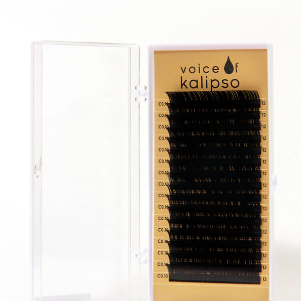 Ресницы для наращивания Voice of Kalipso черные 0,10 / С / 12мм (16 линий)